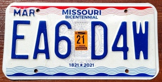 Missouri 2021 - tablica z USA