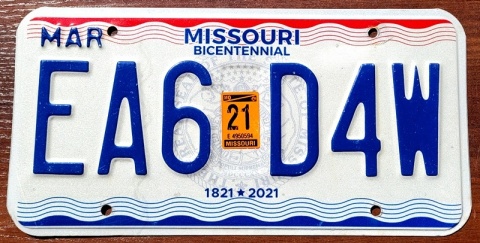 Missouri 2021 - tablica z USA