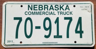 Nebraska - tablica z USA