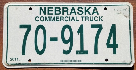 Nebraska - tablica z USA