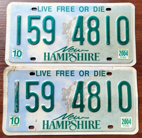 New Hampshire 2004 para - tablice z USA