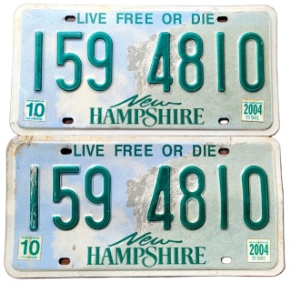 New Hampshire 2004 para - tablice z USA