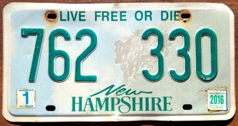 New Hampshire 2016 - tablica z USA