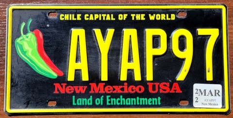 New Mexico 2022 - tablica z USA