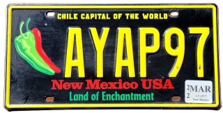 New Mexico 2022 - tablica z USA