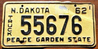 North Dakota 1962 - tablica z USA