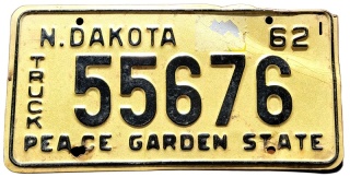 North Dakota 1962 - tablica z USA