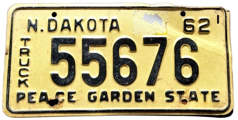 North Dakota 1962 - tablica z USA