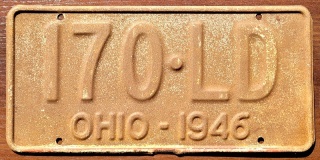 Ohio 1946 - tablica z USA