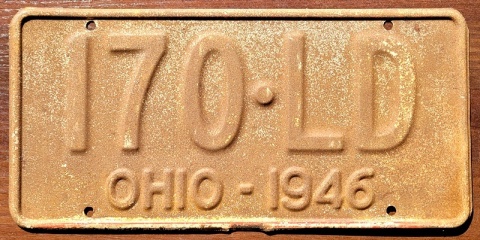 Ohio 1946 - tablica z USA