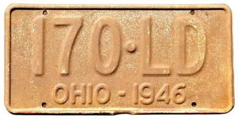 Ohio 1946 - tablica z USA