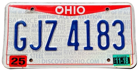 Ohio 2018 - tablica z USA
