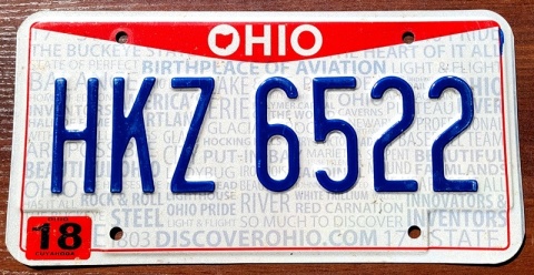 Ohio - tablica z USA