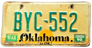 Oklahoma 1990 - tablica z USA
