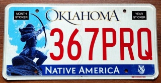 Oklahoma - tablica z USA