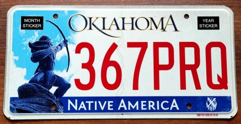 Oklahoma - tablica z USA