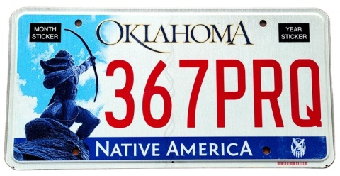 Oklahoma - tablica z USA
