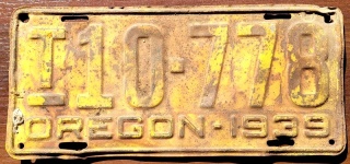 Oregon 1939 - tablica z USA