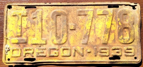 Oregon 1939 - tablica z USA