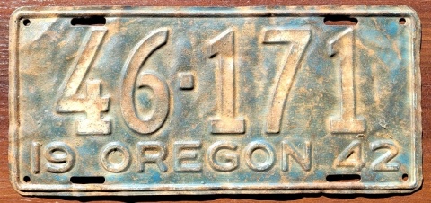 Oregon 1942 - tablica z USA