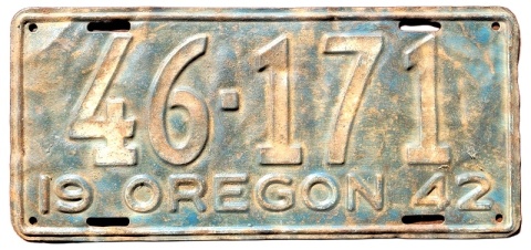 Oregon 1942 - tablica z USA