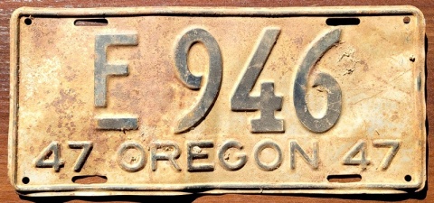 Oregon 1947 - tablica z USA