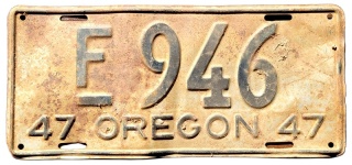 Oregon 1947 - tablica z USA