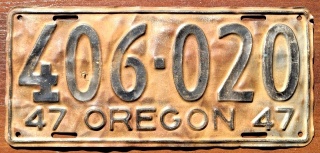 Oregon 1947 - tablica z USA