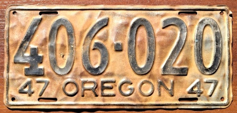 Oregon 1947 - tablica z USA