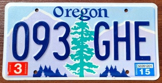 Oregon 2015 - tablica z USA