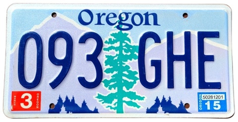 Oregon 2015 - tablica z USA