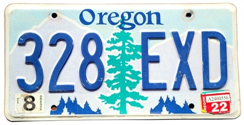 Oregon 2016 - tablica z USA