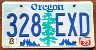 Oregon 2022 - tablica z USA