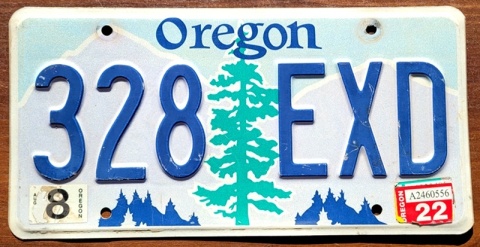 Oregon 2022 - tablica z USA