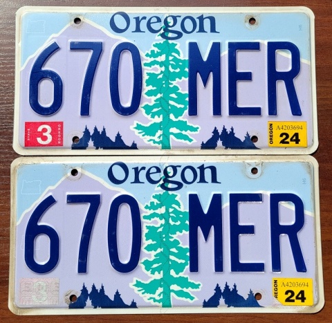 Oregon 2024 para - tablice z USA