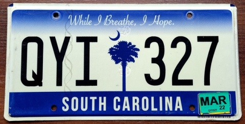 South Carolina 2022 - tablica z USA