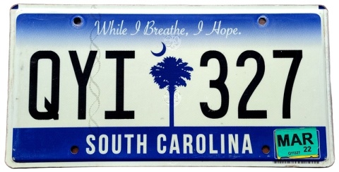 South Carolina 2022 - tablica z USA