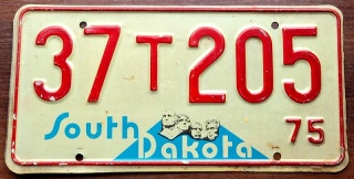 South Dakota 1975 - tablica z USA
