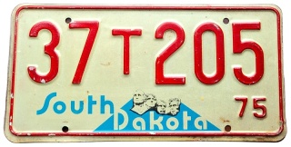 South Dakota 1975 - tablica z USA