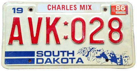 South Dakota 1986 - tablica z USA