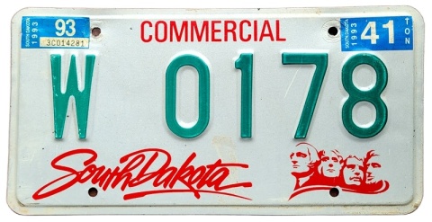 South Dakota 1993 - tablica z USA