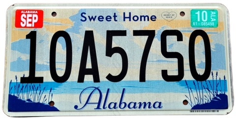 Sweet Home Alabama 2010 - tablica z USA