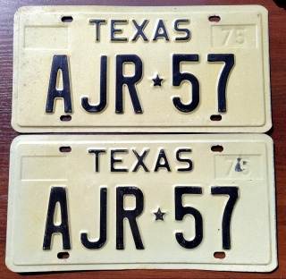 Texas 1975 para - tablice z USA