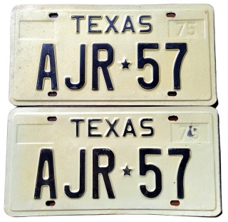 Texas 1975 para - tablice z USA