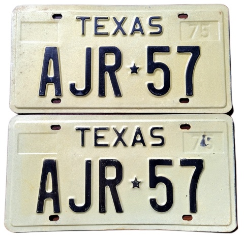 Texas 1975 para - tablice z USA