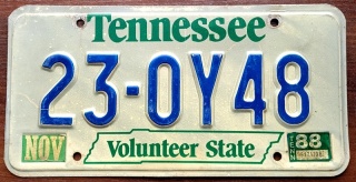 Tennessee 1988 - tablica z USA