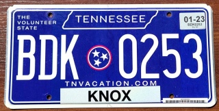 Tennessee 2023 - tablica z USA
