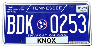 Tennessee 2023 - tablica z USA