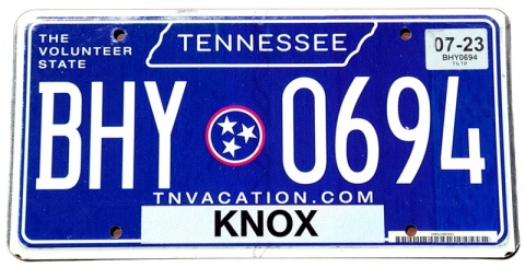 Tennessee 2023 - tablica z USA