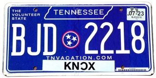 Tennessee 2023 - tablica z USA